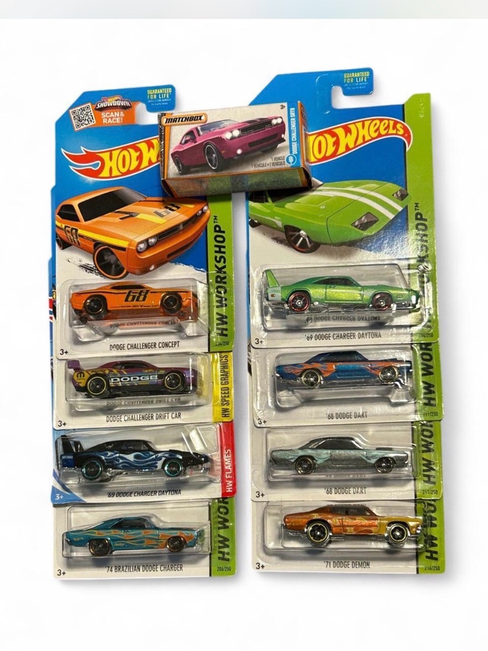 Hot Wheels and Matchbox Dodge Die-Cast Car Collection charger, challenger, dart,
